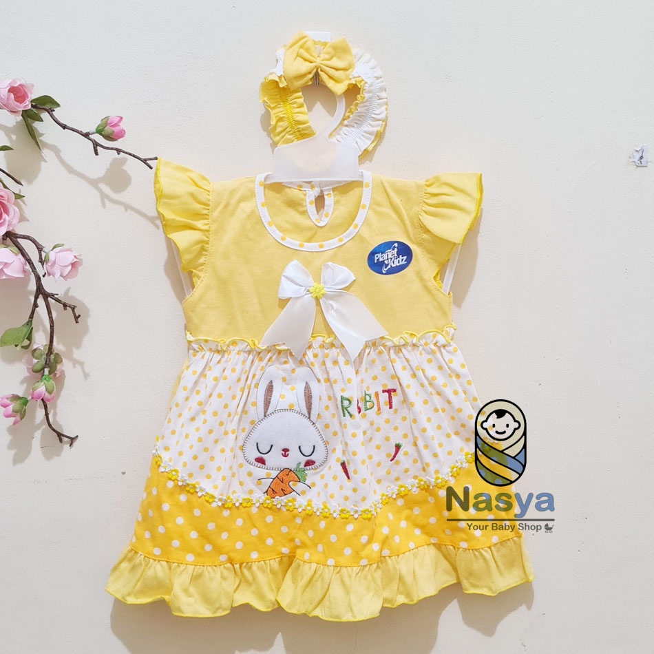 [P-055] Dress Bayi / Setelan Baju Bayi 0-6 Bulan Bahan Kaos PE - Planet Kids (Planet Kid)