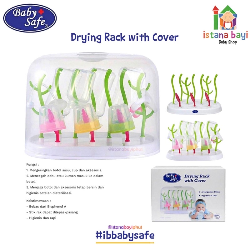 Baby Safe Drying Rack with Cover - Rak botol susu DR002