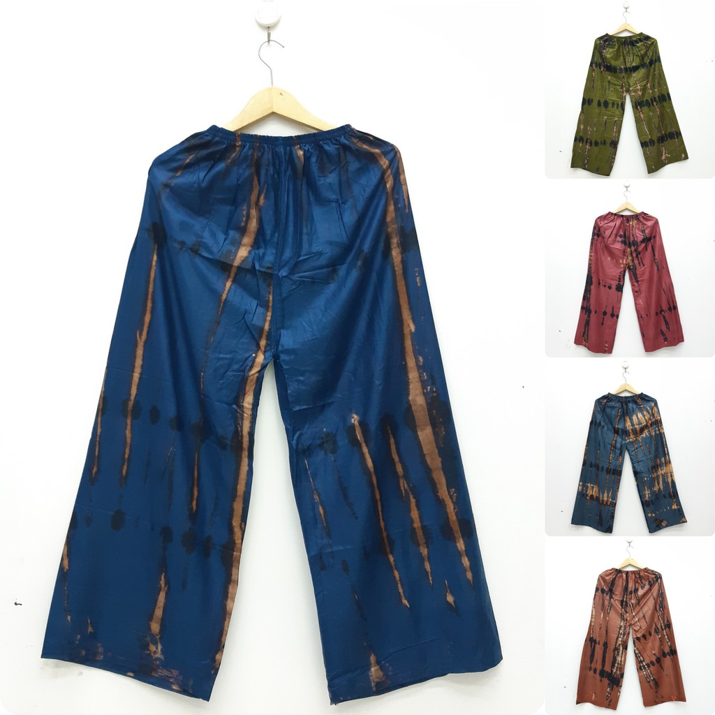 Celana Panjang Dewasa Motif Tie Dye Serat Kayu Bahan Santung Rayon