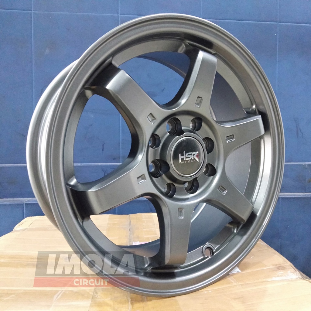 Velg mobil murah ring 15 HSR wheel TOKYO leabr 6,5 R15 lubang 4x100 & 4x114,3 et38 Grey mobilio