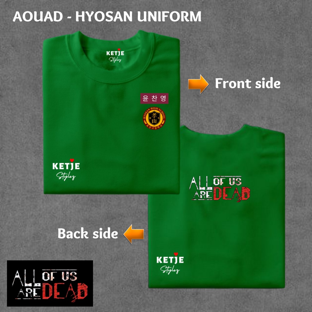 Kaos Logo of All of Us are Dead Zombie Seragam Sekolah Hyosan - Cetak Custom Print Kaos Sablon Korea