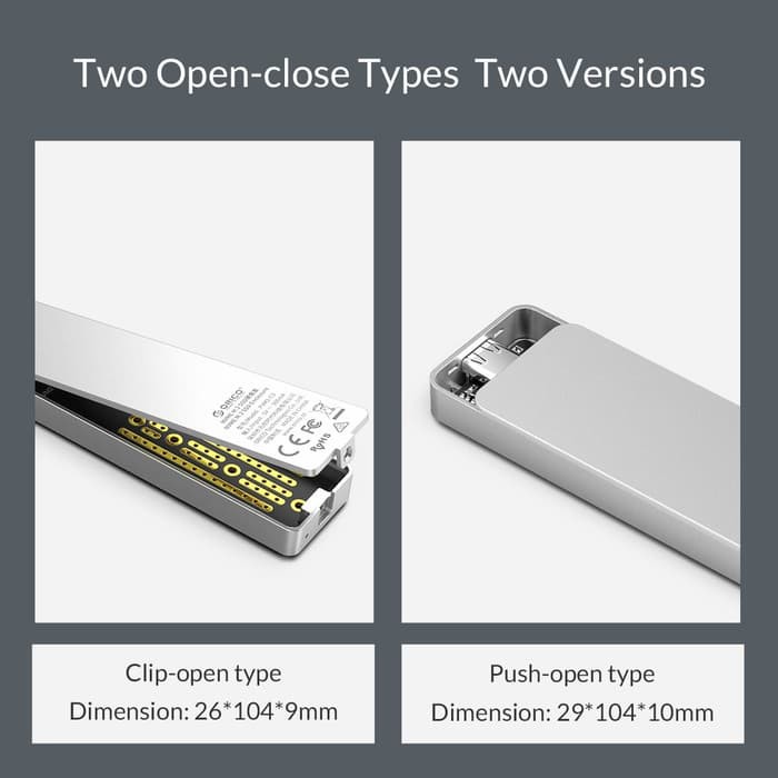 Ssd m.2 enclosure orico Nvme usb3.1 type-c gen2 10Gbps up 2tb 2280 pcm2-c3 - casing m2 m-key nvm external pcm2c3