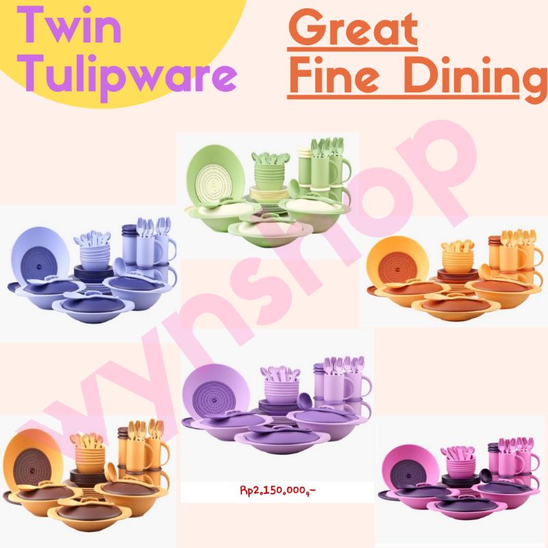 Great Fine Dining Set Alat makan Set Twin Tulipware