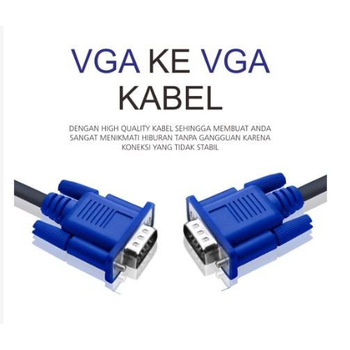 Kabel vga male to male 15 pin panjang 1.5m 1.5 meter