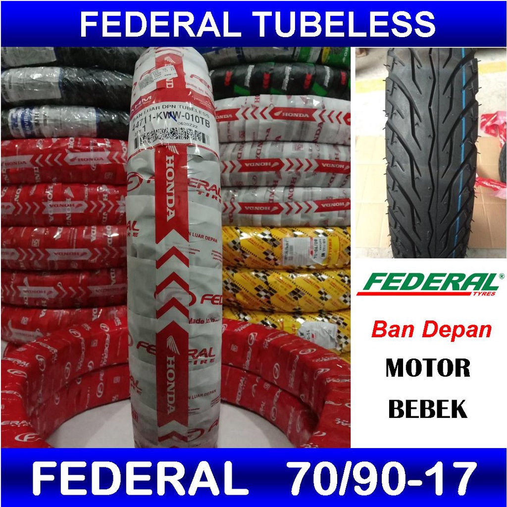 Ban Depan Federal Tubless 70/90-17 ban motor bebek, satria fu, supra x 125, revo, blade dll