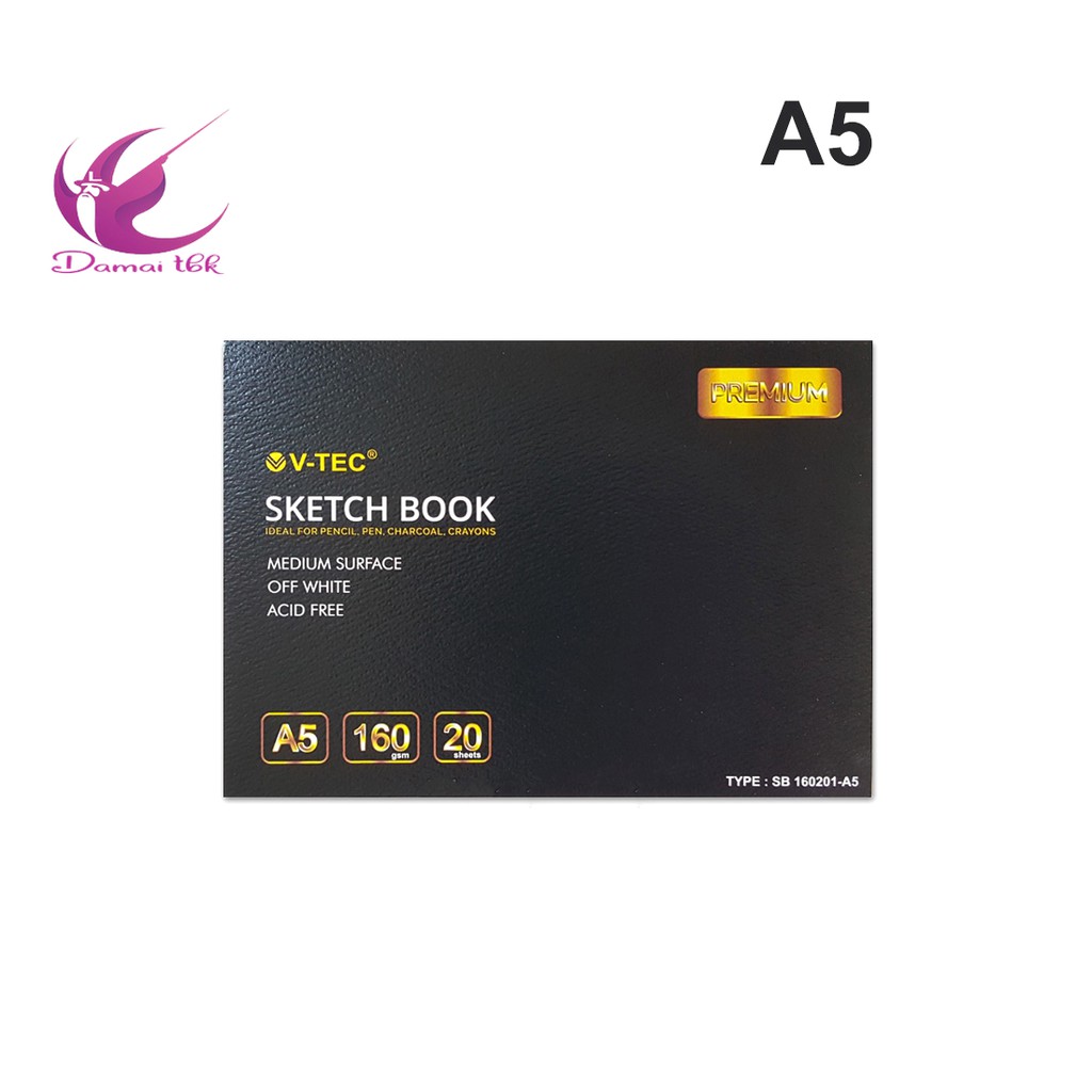 

V-Tec Sketchbook A5 - SKETCH BOOK A5 V-Tec 160gsm Medium Surface SB-160201/A5