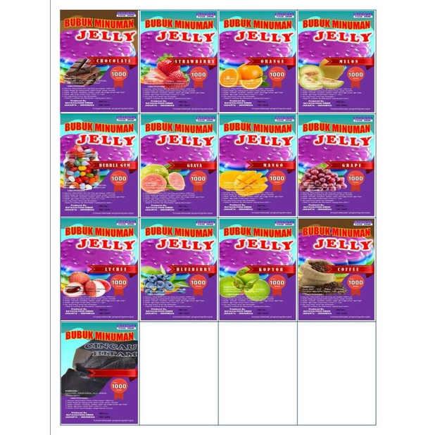 

BUBUK JELLY 500GRAM VARIAN RASA/JELLY POWDER/BUBUK JELLY KILOAN/BUBUK JELLY POWDER/BUBUK JELLY CINCAU/BUBUK JELI INSTAN/INSTANT JELLY POWDER