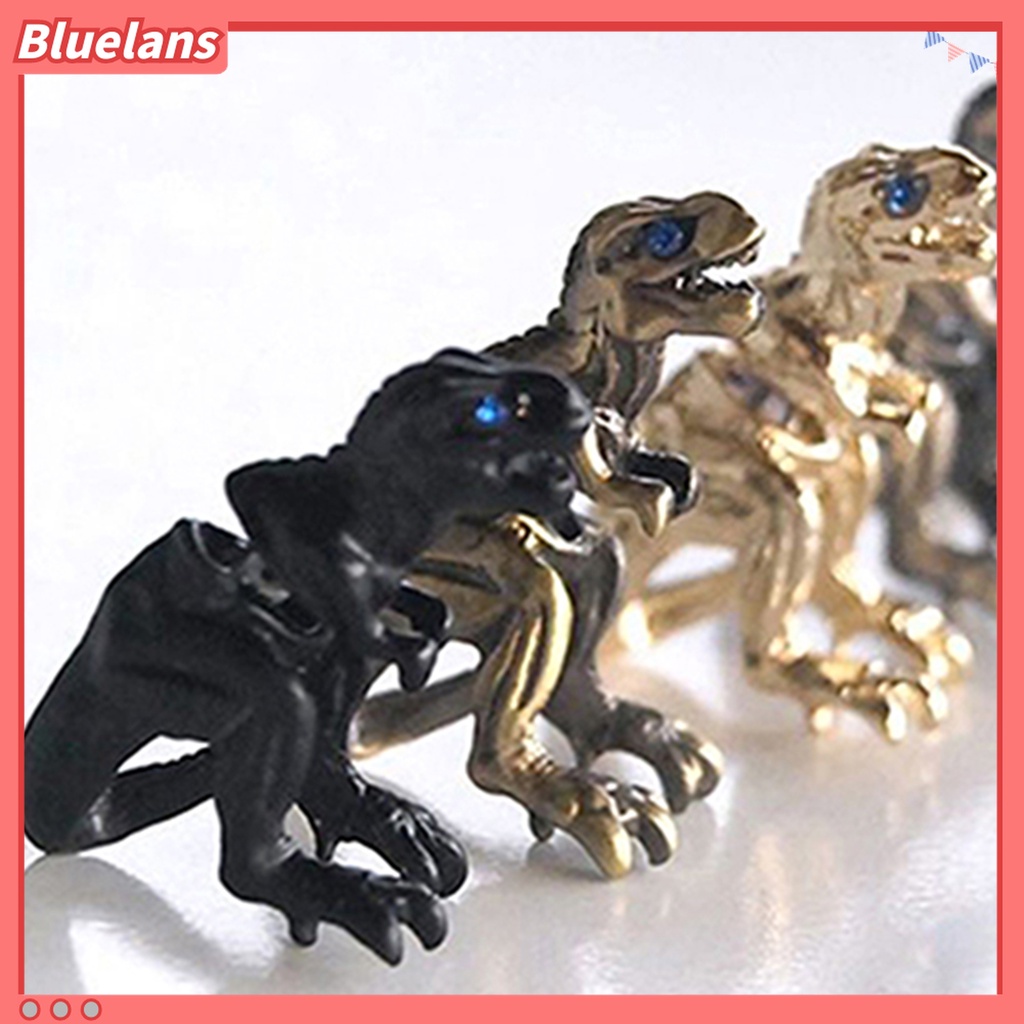 Anting Stud Bentuk Hewan Dinosaurus 3D Bahan Alloy Gaya Punk Untuk Pesta