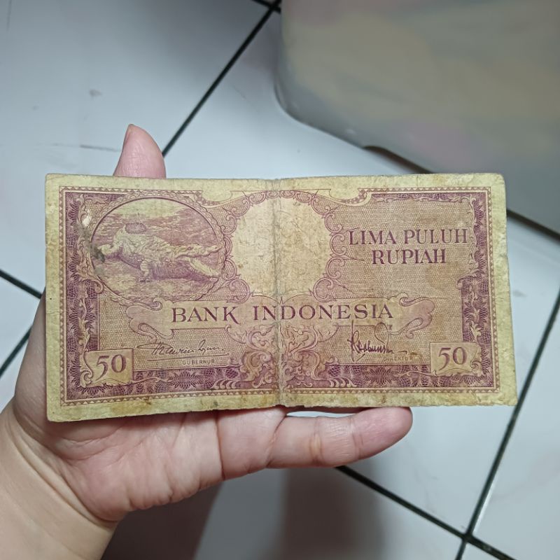 uang kuno 50 rupiah seri hewan buaya.46513