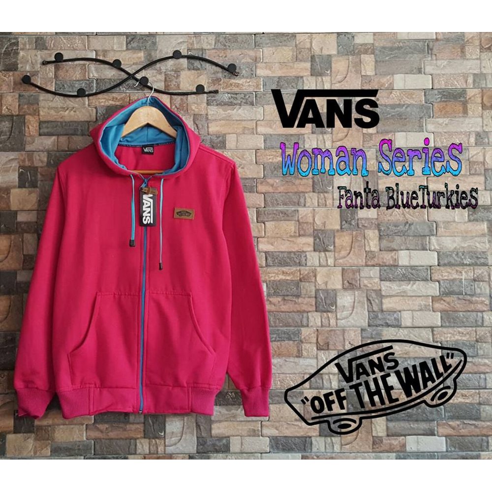 Jaket Wanita Vans Pink Blue Turkise (jaket wanita, jaket lucu, jaket murah, sweater korea, jaket fle
