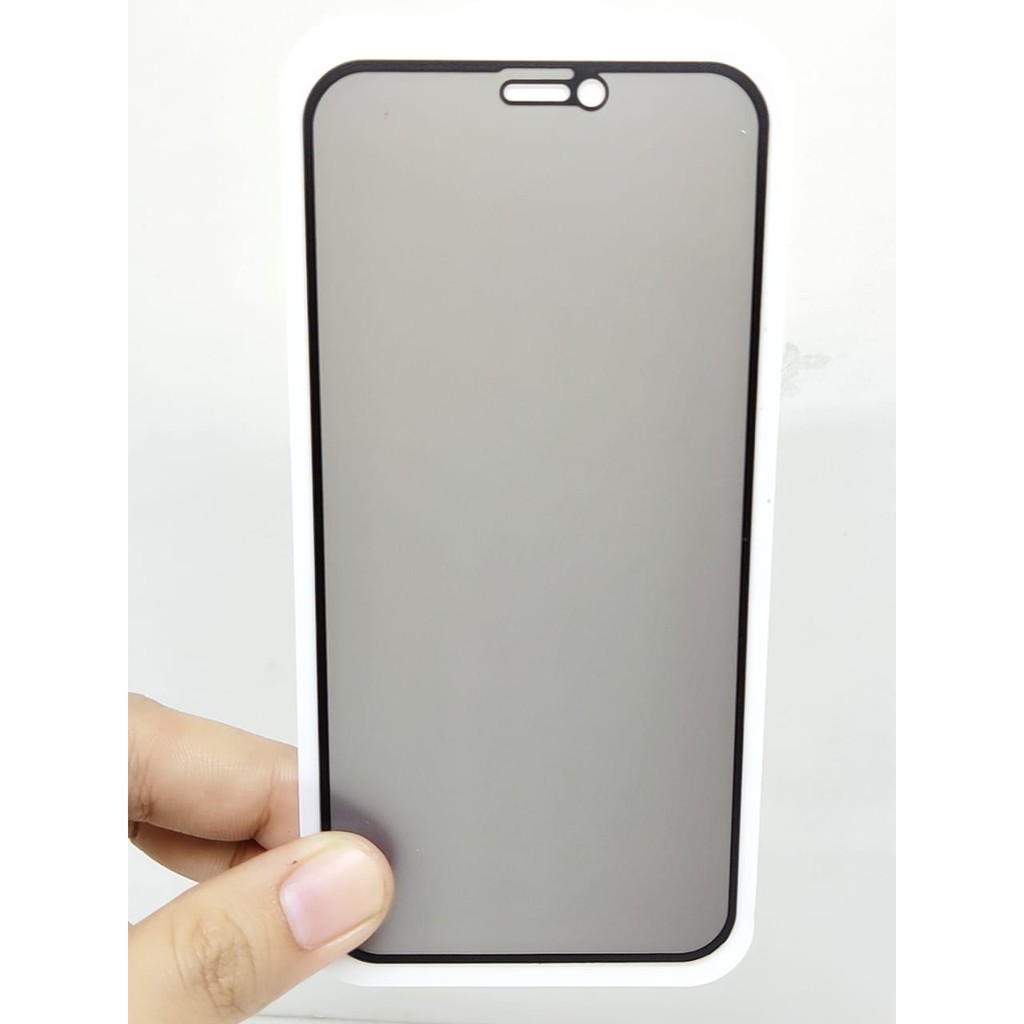Anti SPY FULL LAYAR iPhone 12 Mini / 12 12 Pro / 12 Pro Max Tempered Glass Privacy List Warna Full Lem ANTI