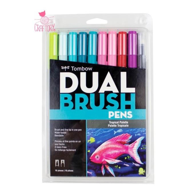 

(BISA COD) Tombow Dual Brush Pen Art Markers - Tropical 10 Warna BERMUTU Kode 268