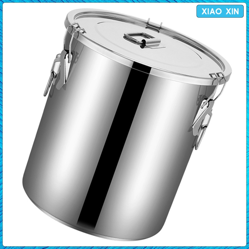 Color : Silver, Size : 18L UCYG Stainless Steel Airtight Canister Large-capacity Sealed Can With Lid for Kitchen Rice Box Grain Tissue for Flour Snacks and Storage of Sugar Cereal 