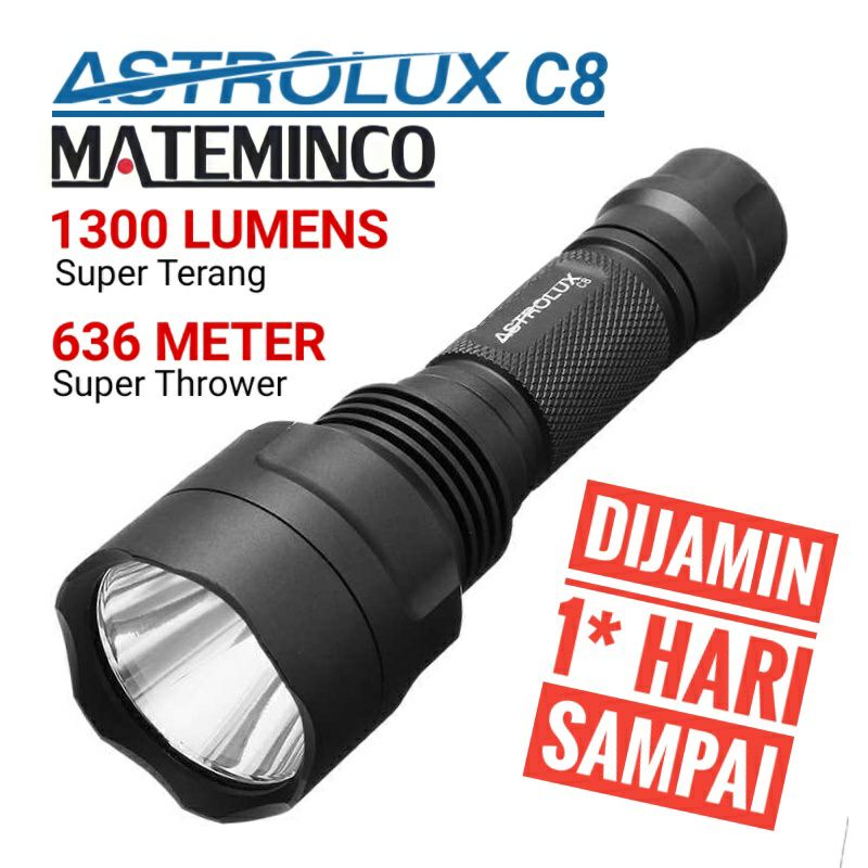 ASTROLUX MATEMINCO C8 CREE XP-L HI BLF A6 A17DD-L FET+1 SENTER LED FOKUS