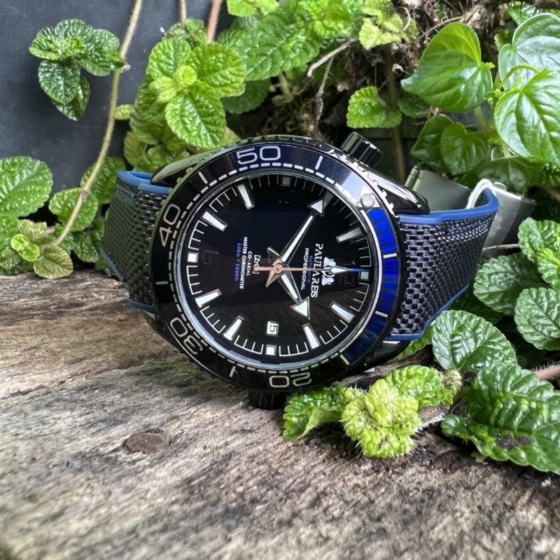 Jam Tangan Homage Seamaster Planet Ocean Deep Black Paulareis Automatic