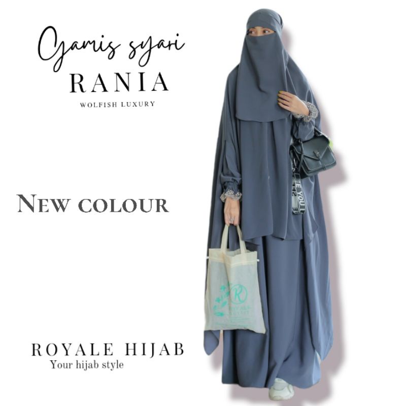 Rania syari new colour gamis set khimar cadar bandana