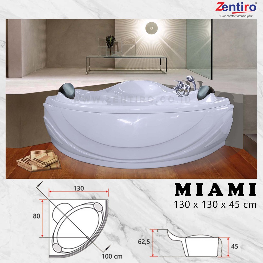 BATHTUB SUDUT || BATHTUB 130 || BATHTUB CORNER ZENTIRO MIAMI