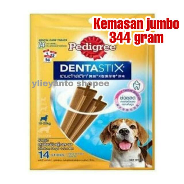 Dentastix Pedigree 344 gram medium dog 10-25kg / Dentastix 210 gr small dog / snack anjing / cemilan anjing