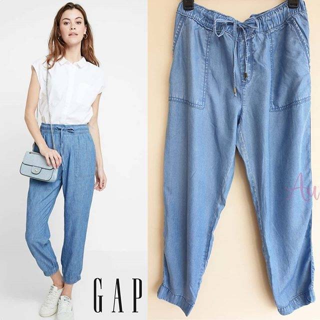 gap chambray joggers