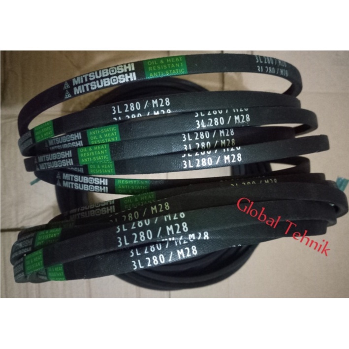 MITSUBOSHI 3L 280 / M28 KARET VBELT V-BELT FAN BELT MESIN CUCI 2 TABUNG SHARP ORIGINAL ASLI