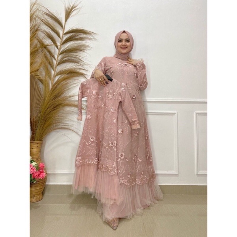 Ghania dress/Gamis couple/Dress couple mom/Gamis couple lebaran/Rawnie dress Gamis pesta Lebaran Dre