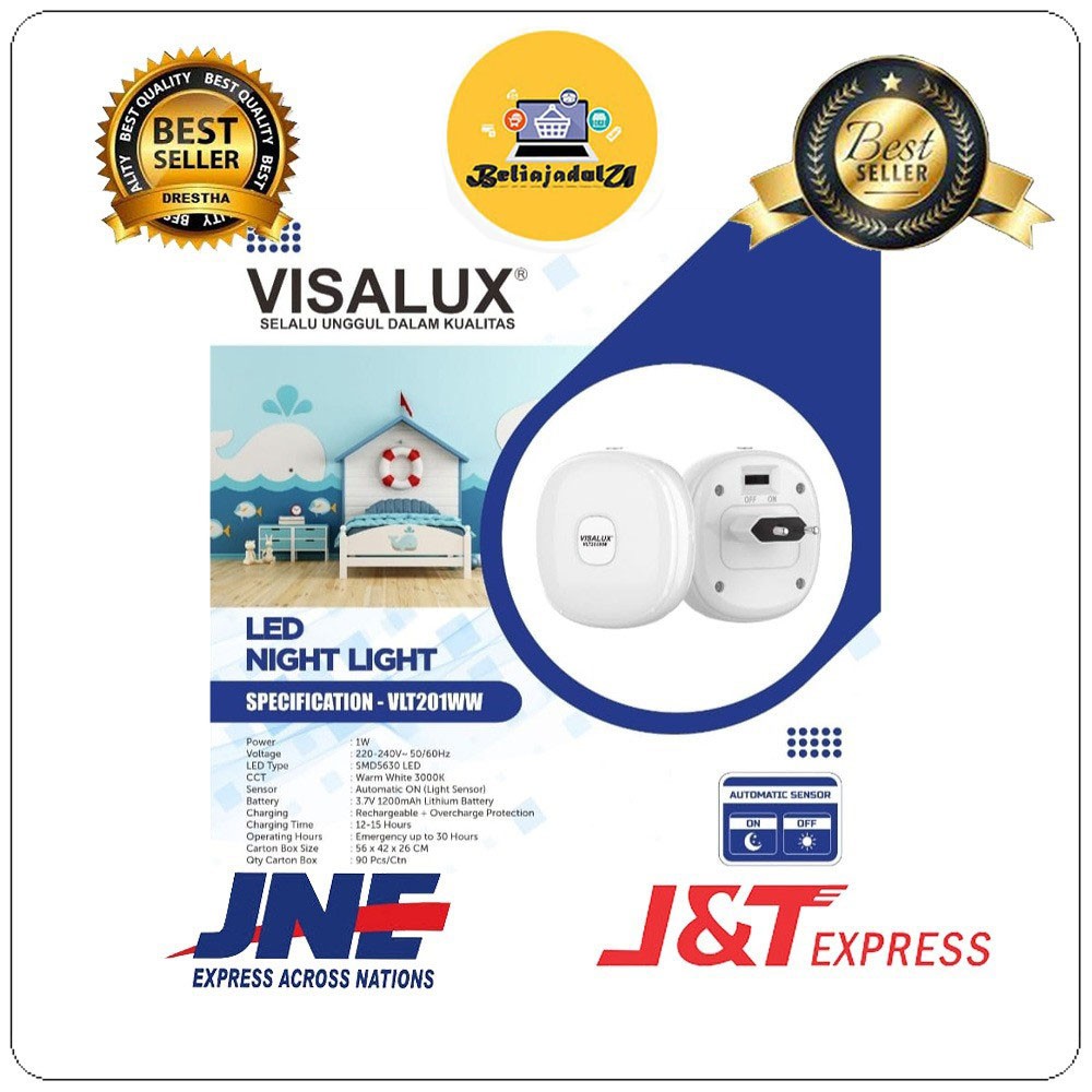 Beliajadulu88 lampu emergency lampu darurat lampu tidur visalux (led sensor nyala kuning) visalux