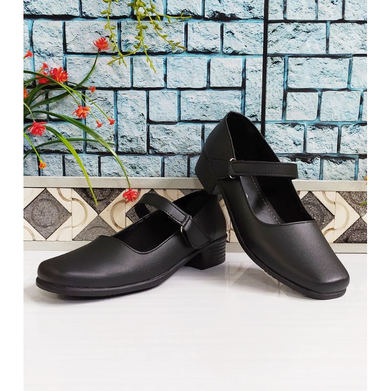 SEPATU PANTOFEL HITAM HAK 3CM PASKIBRA 36-40