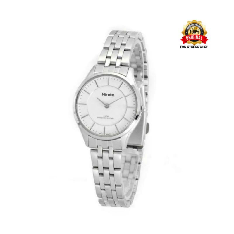 JAM TANGAN WANITA MIRETE original model casual waterresistant free btre cadangan cod_jam tangan wanita terbaru dan terlaris model bulat_jam tangan wanita mirete analog cantik bayar di tempat