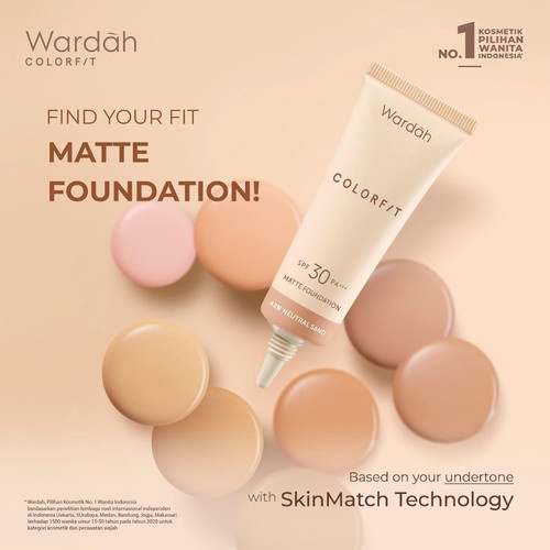 Wardah Colorfit Matte Foundation/wardah colorfit alash Bedak matte finish