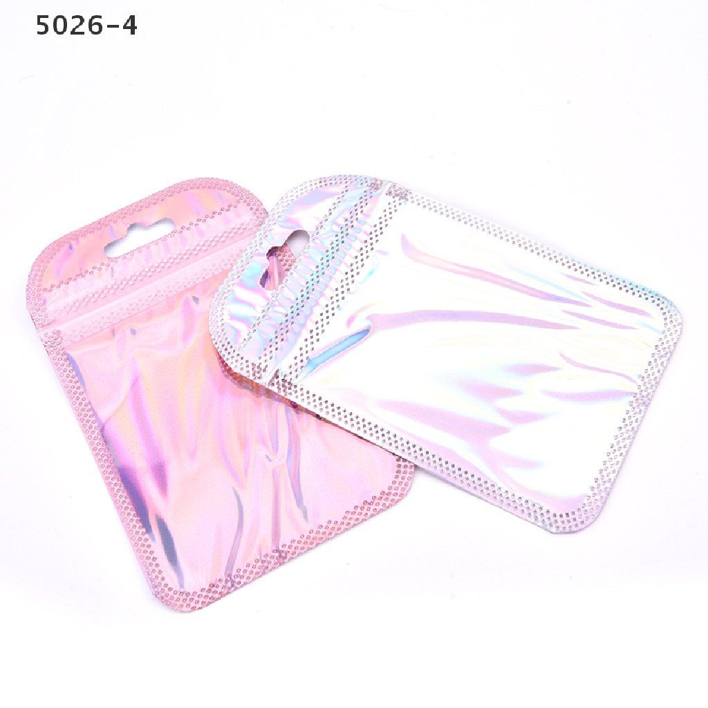 5026-4 50pcs 4 Styles Laser Packaging Bag Flat Cosmetic Bag Holographic Mini Bags 5026-4