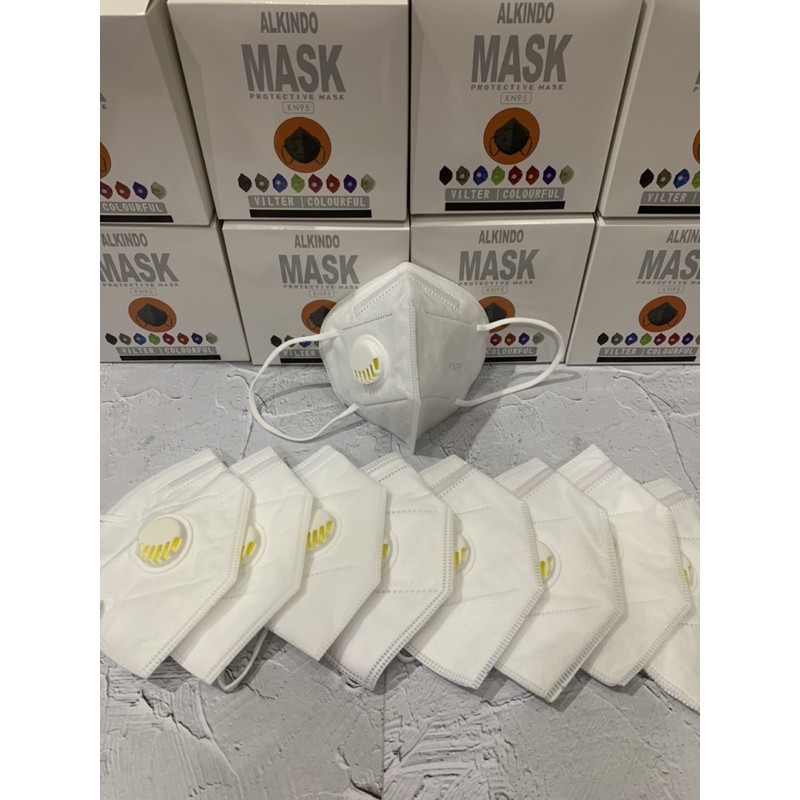 MASKER KN95 ALKINDO RESPIRATOR 5PLY ISI 10PCS MASKER KN95 BOX ISI 10 MASKER KN95 5PLY ISI 10 PERBOX