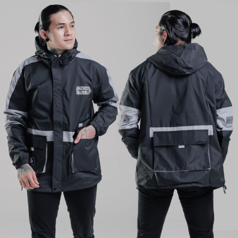 KMO Jaket Parka Pocket Parasut Pria