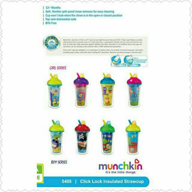 Munchkin Click Lock Insulated Straw Cup 9oz