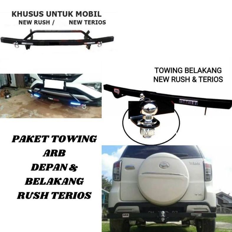 PAKET TANDUK TOWING BESI PELINDUNG BUMPER BEMPER DEPAN BELAKANG MOBIL NEW RUSH TERIOS KONDE 2006 - 2