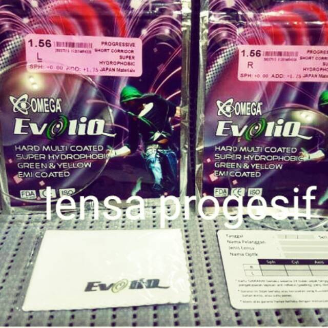 Lensa progresif evoliq tipis / lensa baca