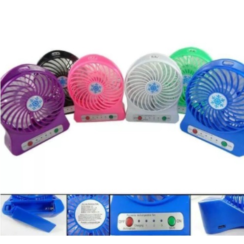 Kipas Angin Fan Mini Portable USB Non Power Bank Recharge