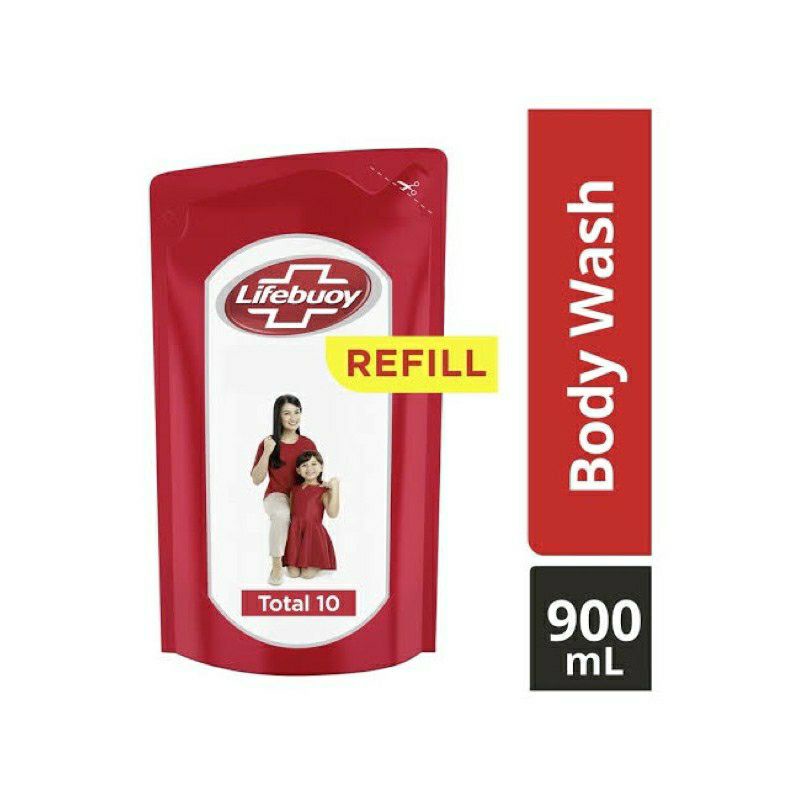 lifebouy sabun mandi cair body wash total care 900ml