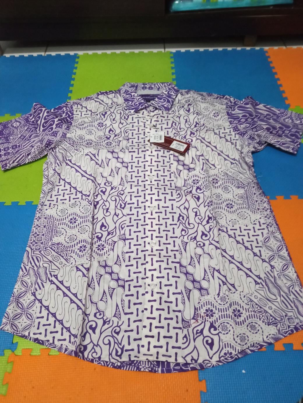 Pradawita Batik Kemeja Slim Fit Dwiwarna 1d-ungu
