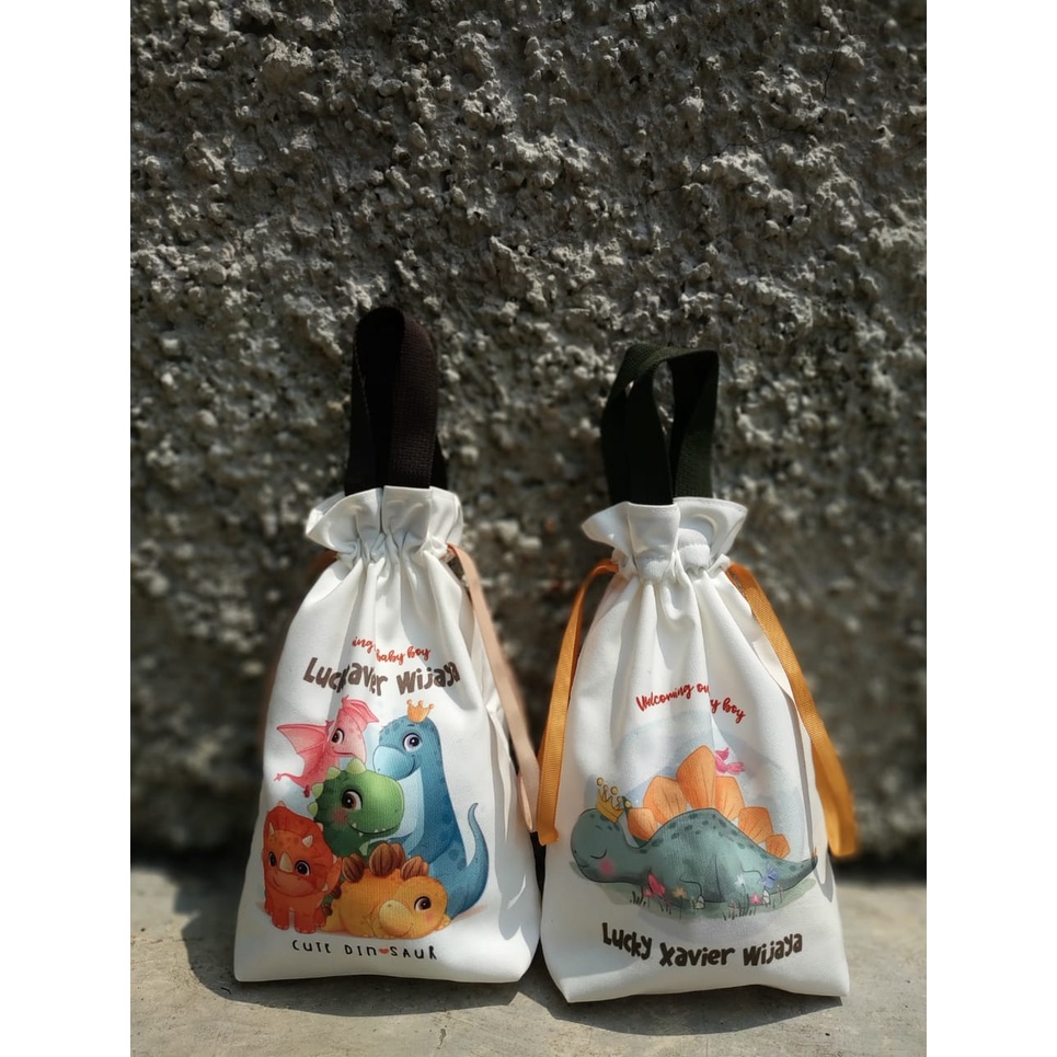 Pouch serut kanvas rumbai +jinjing custom fullcolor print (Minimal order 10 pcs)