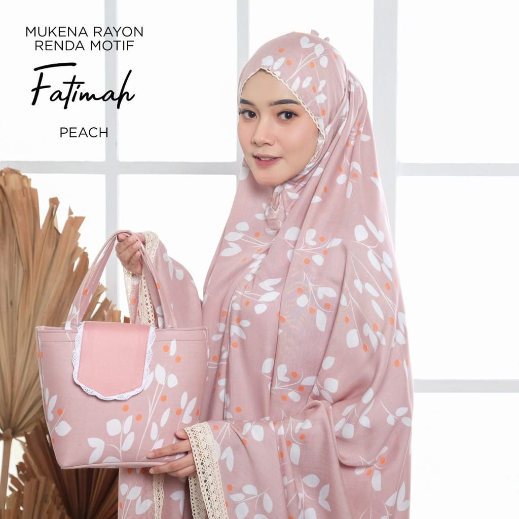 MUKENA DEWASA RENDA RAYON MOTIF FATIMAH MUKENA RAYON  MUKENA TRVELING