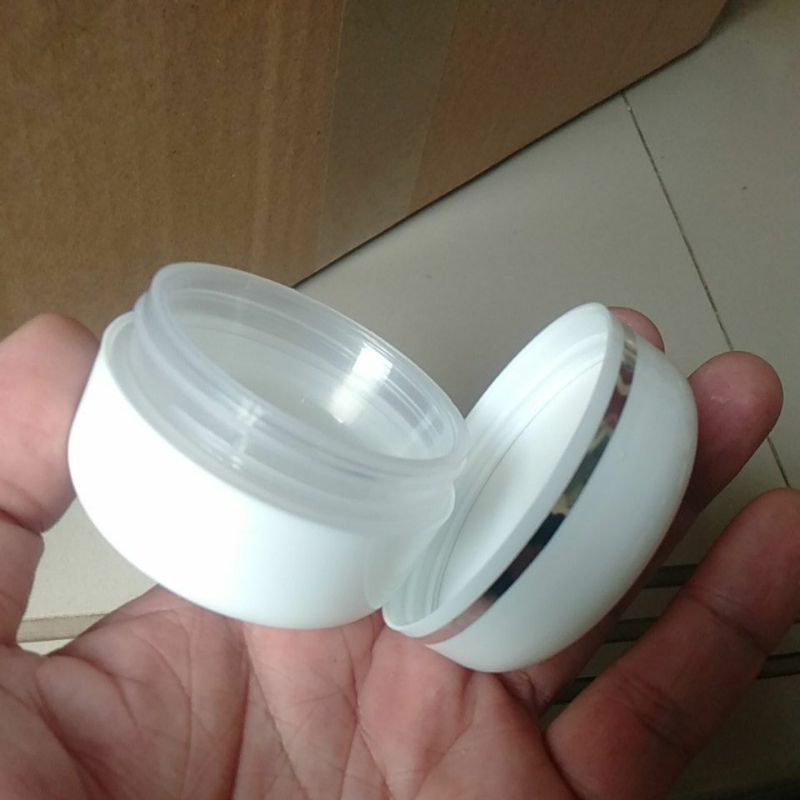 Pot ekso 20gr putih list silver