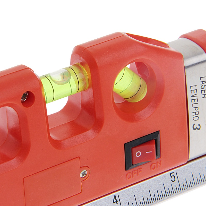 Zzz LV03 Level Horizontal Vertical Line Measuring Tape Tester/Penggaris Merah