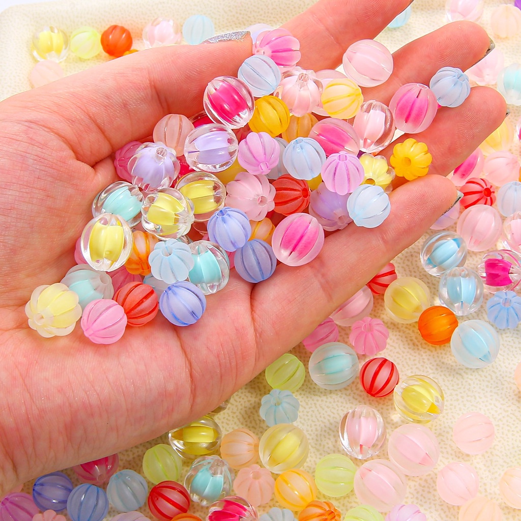 10 12mm Pumpkin beads Acrylic spacer Loose beads DIY beaded Door curtain Braided Decorations craft Jewelry Making Kid's Toys