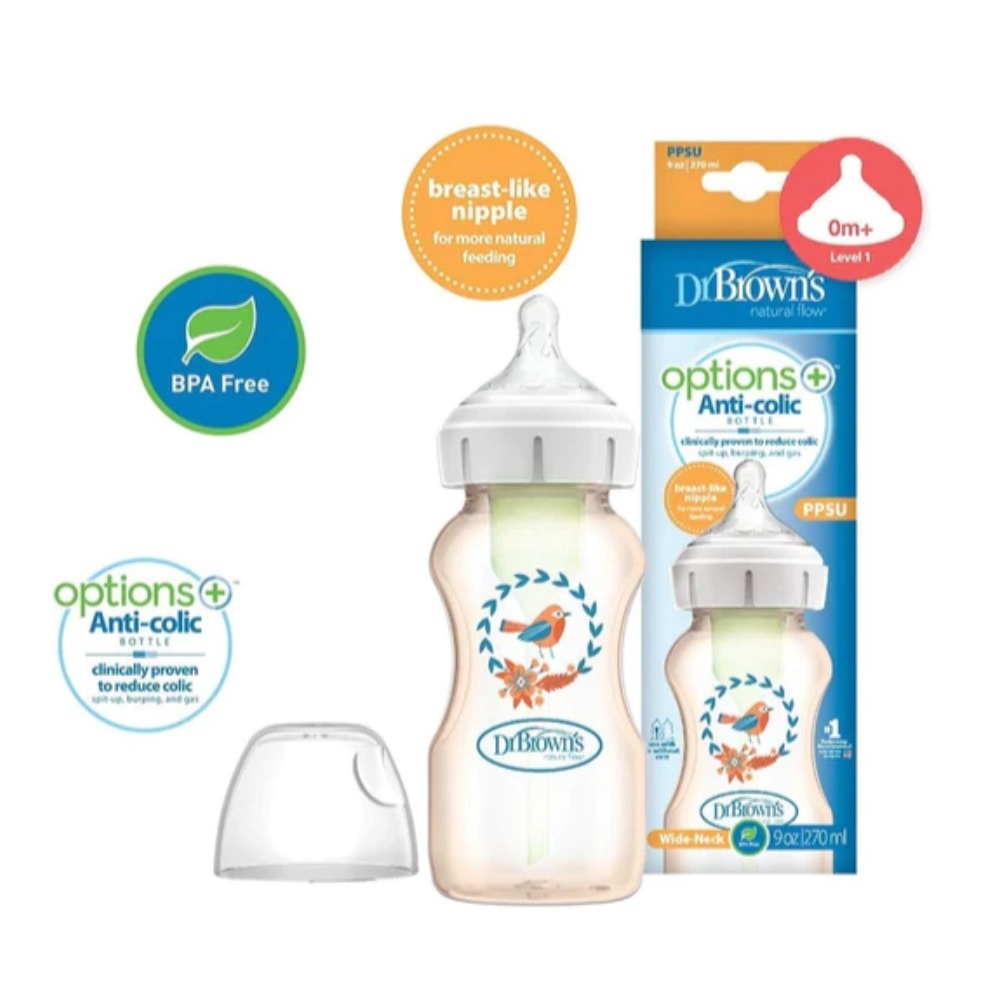 Dr Browns - PPSU OPTIONS PLUS Wide Neck Bottle 270ml BIRD