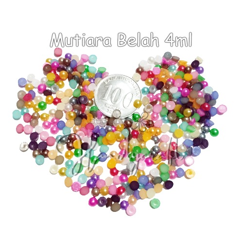 Mutbel 4MM Half Pearl Mutiara Belah [25bh]