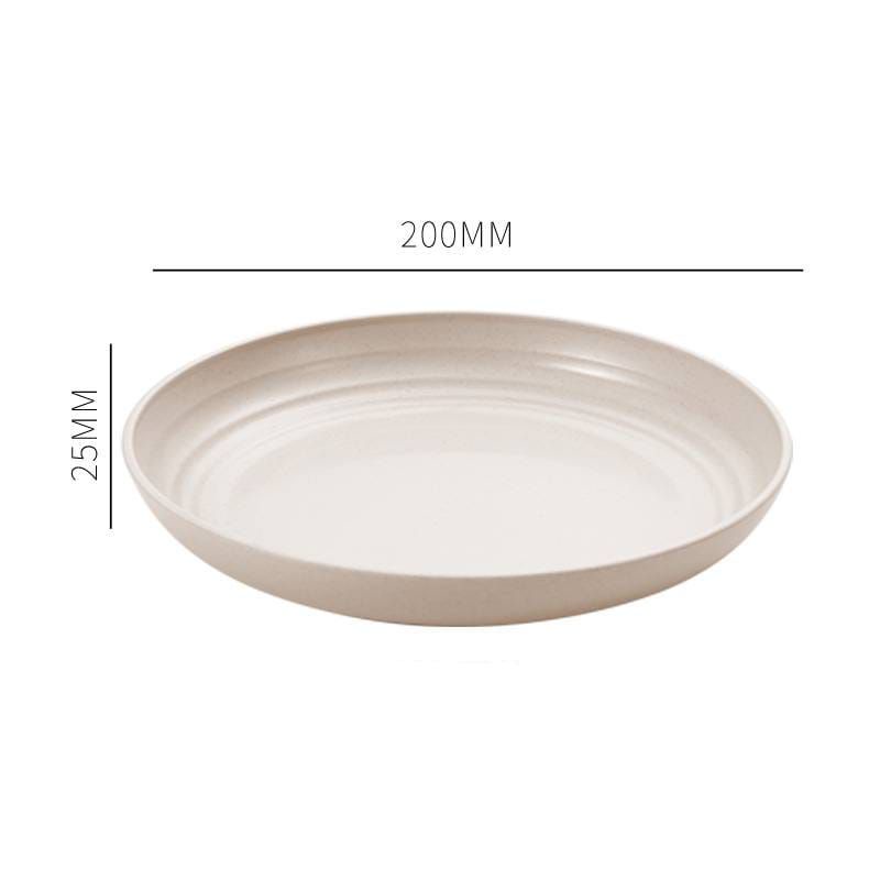 Piring serat gandum gaya Jepang /Piring Makan Warna-Warni bahan eco-friendly /20, 23cm Round Plate Piring