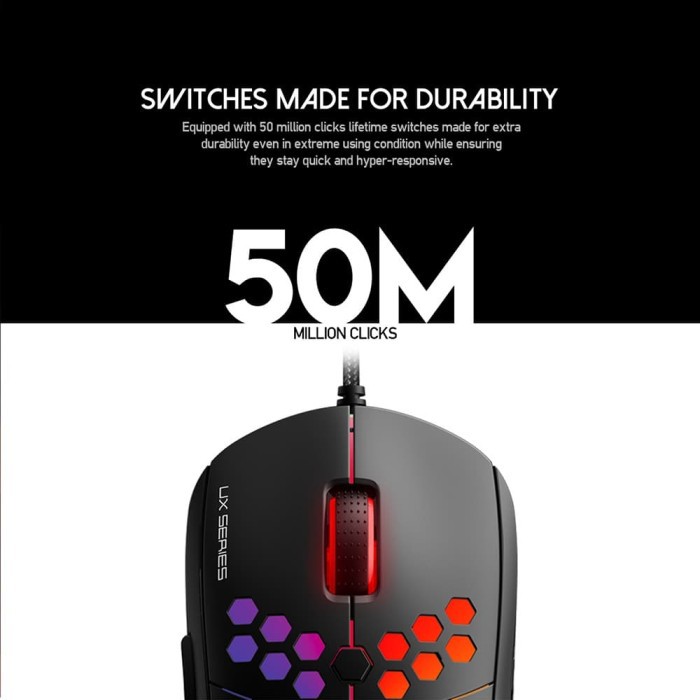 Fantech Hive UX2 Pixart 3360 RGB Lightweight Gaming Mouse