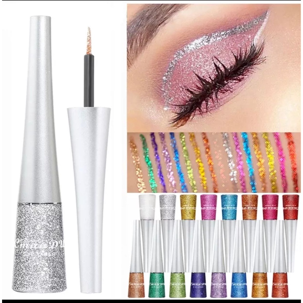 RCS ✅NEW ~ CMAADU eyeliner glitter eyeliner liquid glitter shimmer eyeliner glitter warna silver putih