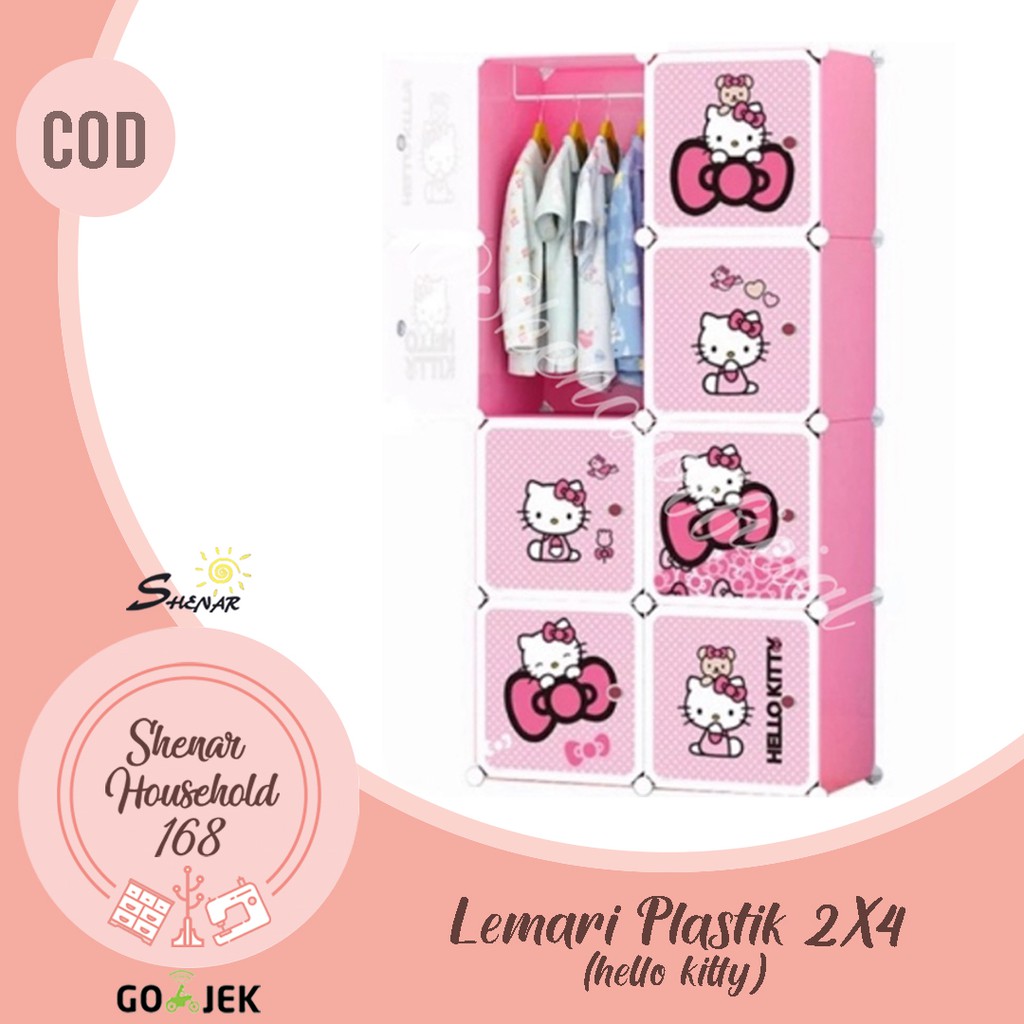 LEMARI PLASTIK 8 Pintu /Rak Baju /Lemari Portable Serba /lemari karakter/ lemari 3D(LP 2x4),SHENAR