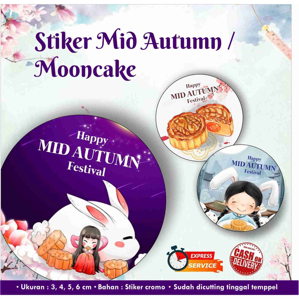 

[170 pcs] Stiker Mooncake Cromo / Mid Autumn Festival, Stiker kemasan, Stiker olshop